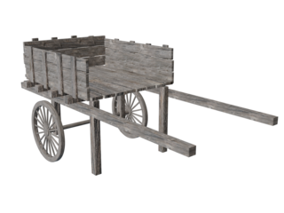 old cart isolated on white