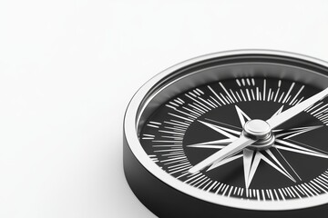 a compass symbolizing strategic direction and guidance in business, classic design, isolated on white background