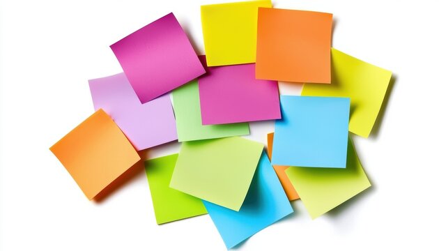 a set of colorful sticky flags for document marking, organization and productivity tools, isolated on white background