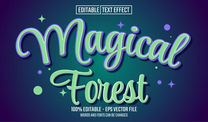Fototapeta premium magical forest editable text effect