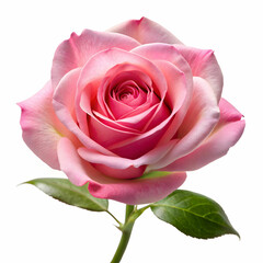 A delicate pink rose flower displayed against a white background