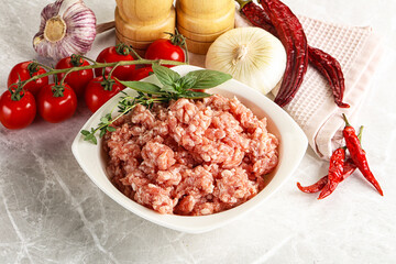 Raw minced pork uncooked meat