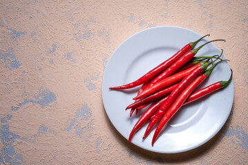 Red hot pepper. Macro detail shot from above