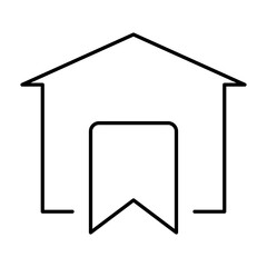 Simple Flat Apartment Booking Icon