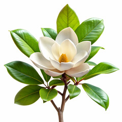 magnolia plant white background