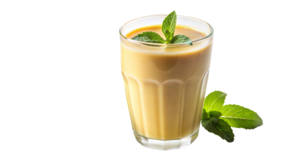 Mango lassi in a tropical mood on a transparent background