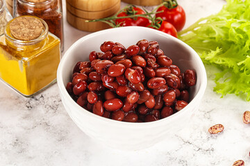Canned red beans in the bowl