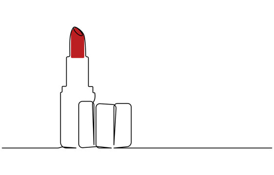 recommend clip art: Lipstick, continuous one line drawing, single line art. Continuous one line drawing of lipstick cosmetic. Lipstick single line vector illustration, Single line Drawing of a lipstick