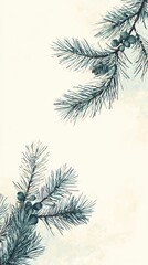 Obraz premium Fanned holiday cards with painted evergreen sprigs, gentle color gradients, botanical art precision, subtle texture overlays