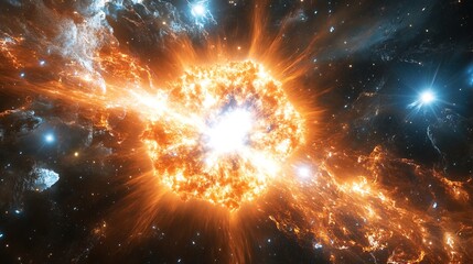 Space background with gamma ray bursts