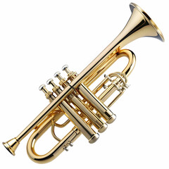 Fototapeta premium A trumpet showcased against a white background,