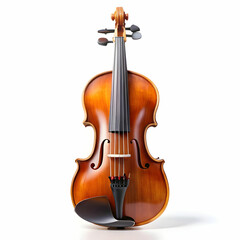 Fototapeta premium A violin displayed against a white backgroun