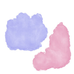 Purple Pink Abstract Watercolour Decor Shapes