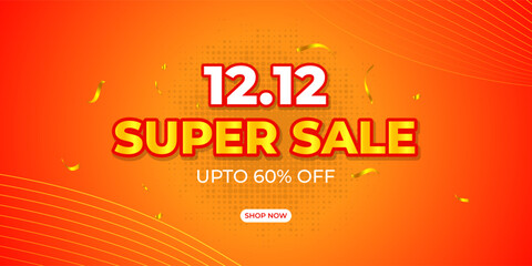 Vector illustration of 12 12 Sale social media template