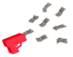 Black Friday Sale Banner Coupon machine gun Promotional marketing discount event Vector illustration Isolated on white background