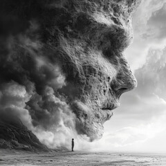 person in the clouds