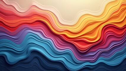 Abstract wave colorful seamless contemporary rainbow wavy art multicolor palette of fluid