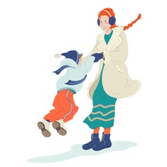 Sister with brother having fun