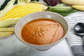Vegan cuisine - hot tomato soup