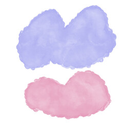 Purple Pink Abstract Watercolour Decor Shapes