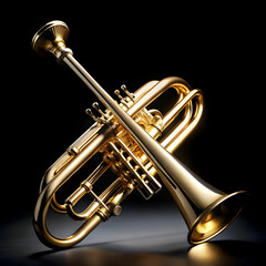 Obraz premium A trumpet showcased against a white background