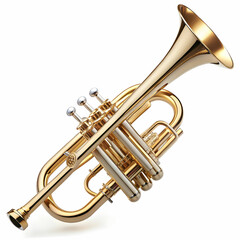 Fototapeta premium A trumpet showcased against a white background