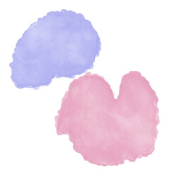 Purple Pink Abstract Watercolour Decor Shapes