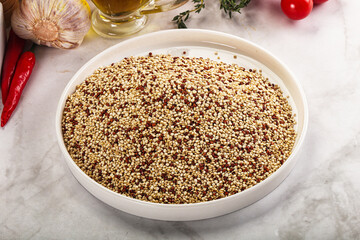 Raw dry quinoa seeds cereal