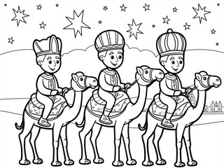 The Three Wise Men, The Three Kings. Printable Coloring Pages