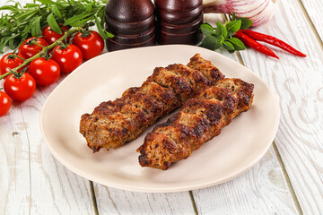 Chicken kebab minced meat and spices
