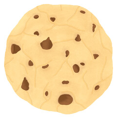 Hand drawn cookies. Chocolate chip cookie food icon.