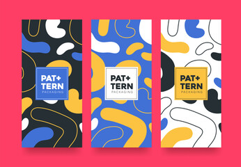 Vector set packaging templates with abstract modern texture
