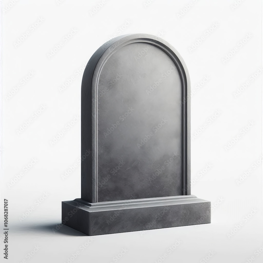 Poster 3d render of a gravestone, set against an empty background, perfect for advertisement or information