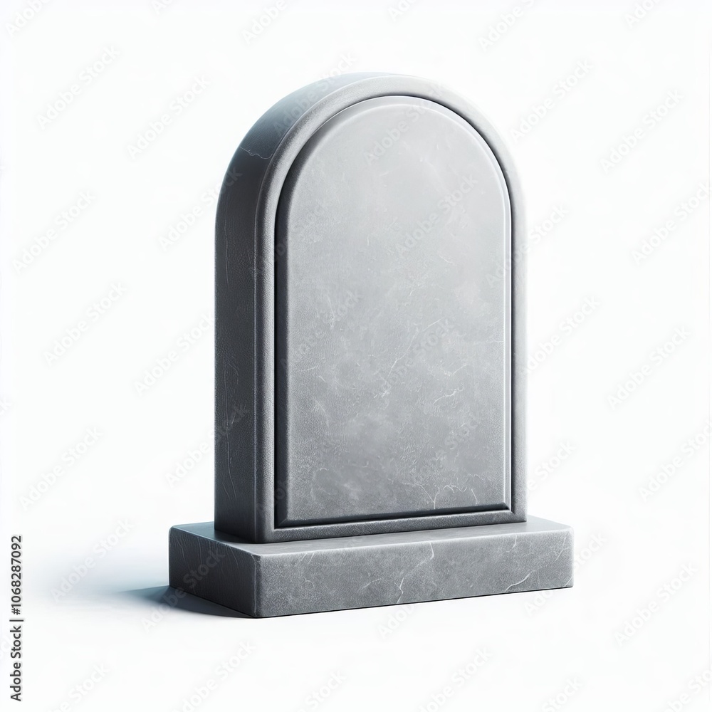Poster 3d render of a gravestone, set against an empty background, perfect for advertisement or information