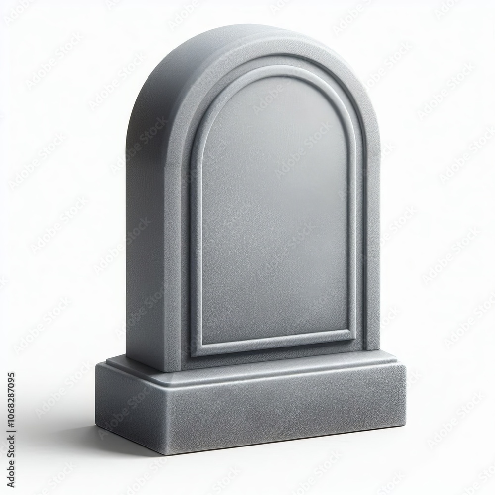 Poster 3d render of a gravestone, set against an empty background, perfect for advertisement or information