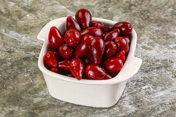 Ripe sweet juicy digberry cornel