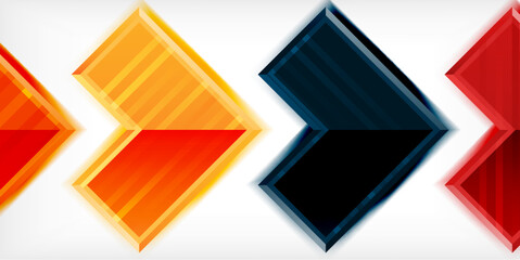 Arrow symbols created with 3d effects and line texture geometric abstract background