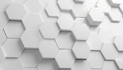 Abstract Pattern of White Hexagon Shapes