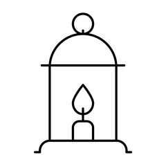 Simple Flat Lantern Icon for Home Decor