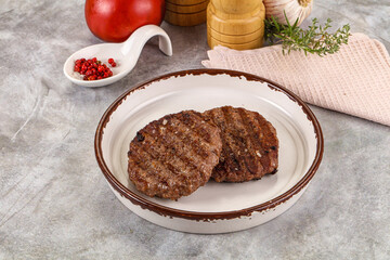 Grilled beef burger cutlet minced meat