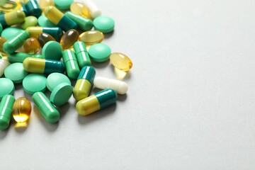 Color pills on color background