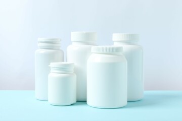 White bottles on the table