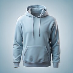 a plain soft blue hoodie mockup with a good background