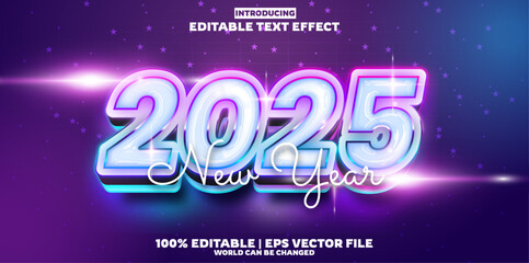 2025 New year editable text effect in modern trend style