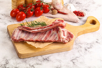 Raw lamb ribs rack for cooking