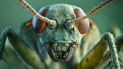 Intricate Insect Anatomy Revealed Through Microscopic Close up