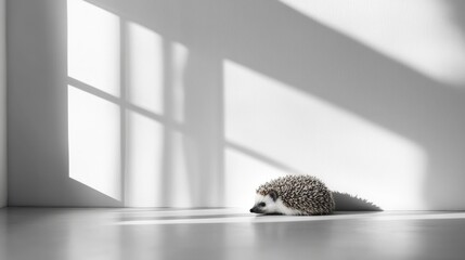 Obraz premium hedgehog lying on the floor