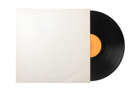 Vynil record in old blank white paper cover