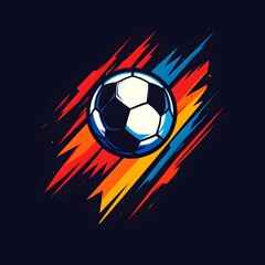 Striking and Sophisticated Soccer Emblem with Bold Stylized Ball and Balanced Color Palette