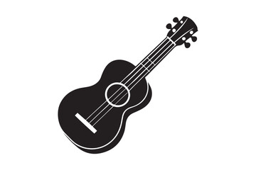 Fototapeta premium Ukulele Silhouette vector illustration, Ukulele Silhouette 